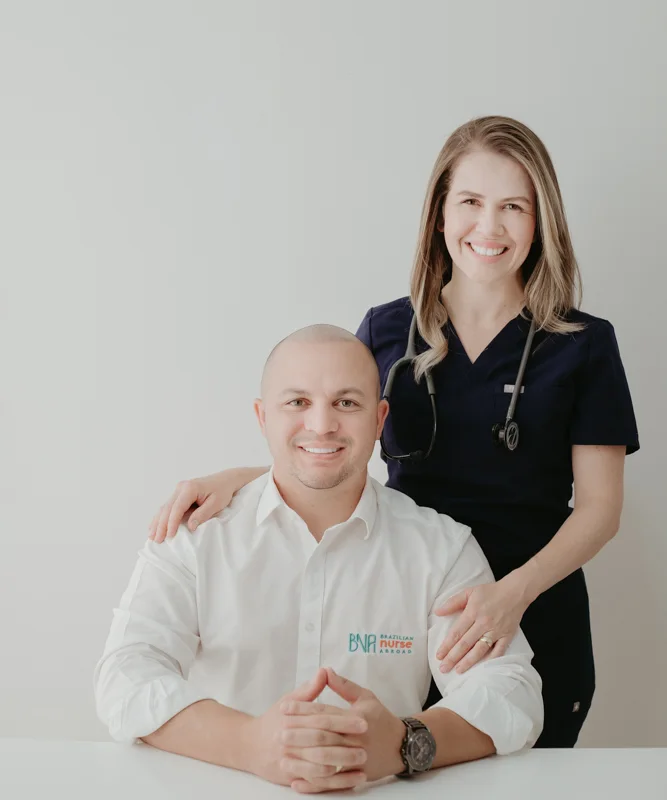 Jean e Thatiara, fundadores da BNA, sorrindo juntos e convidando você a dar o próximo passo